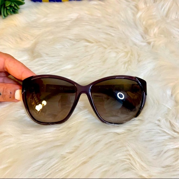 Chloe Sunglasses Blue/Purple Plastic Frames Designer Authentic EUC - Picture 8 of 8